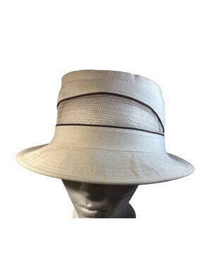 DSC Beige Porkie Pie Boater Hat Size 59 cm Mesh Vent Insert